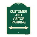 Signmission Customer and Visitor Parking Bidirectional Arrow Heavy-Gauge Aluminum Sign, 24" x 18", G-1824-24217 A-DES-G-1824-24217